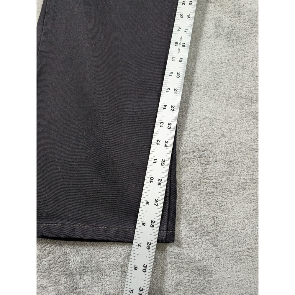 Levis 505 Black Jeans Mens 42x30 Straight Leg Dad Jean Workwear Casual - Picture 12 of 13